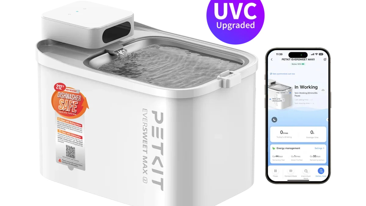 PETKIT EVERSWEET MAX 2 UVC Fuente de Agua Inalámbrica para Gatos 3L