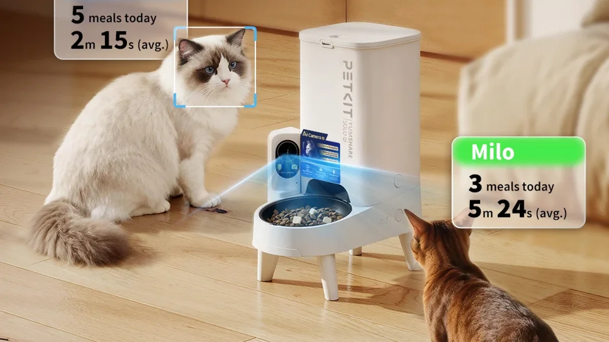 PETKIT YumShare Solo 2 Comedero Automático con Cámara, Reconocimiento Multi-Gato, WiFi 2,4 & 5 GHz, 3L foto 3