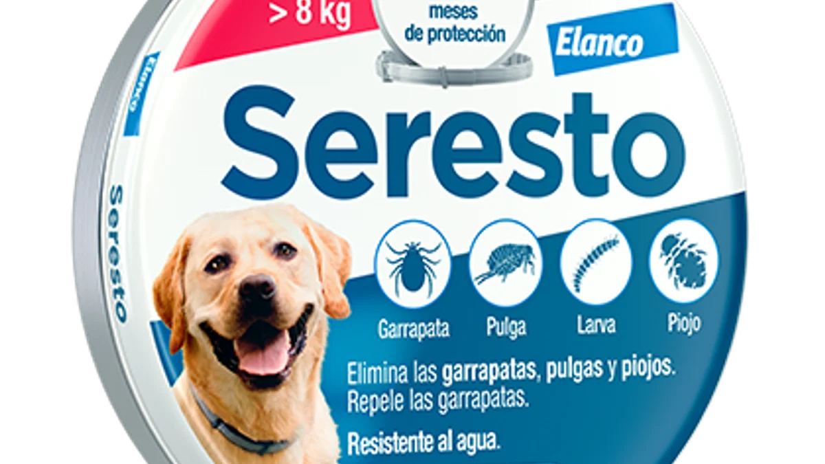 Seresto 4,50 g + 2,03 g collar medicamentoso para perros grandes (>8 kg, collar de 70 cm) — familia Seresto de collares antiparasitarios de Elanco para perros y gatos
